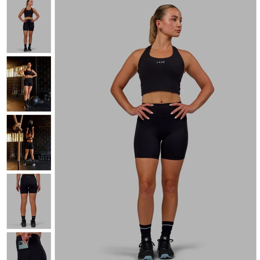 LSKD Elite Mid Shorts Black 6 in Womens XS High‎ Waisted Biker Shorts NEW NWT